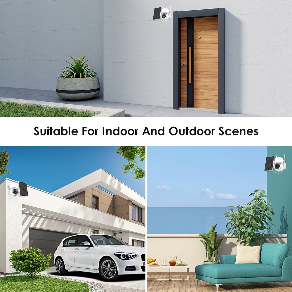 iCSee Solar-Powered PTZ Wireless Security Camera with Battery Monitor