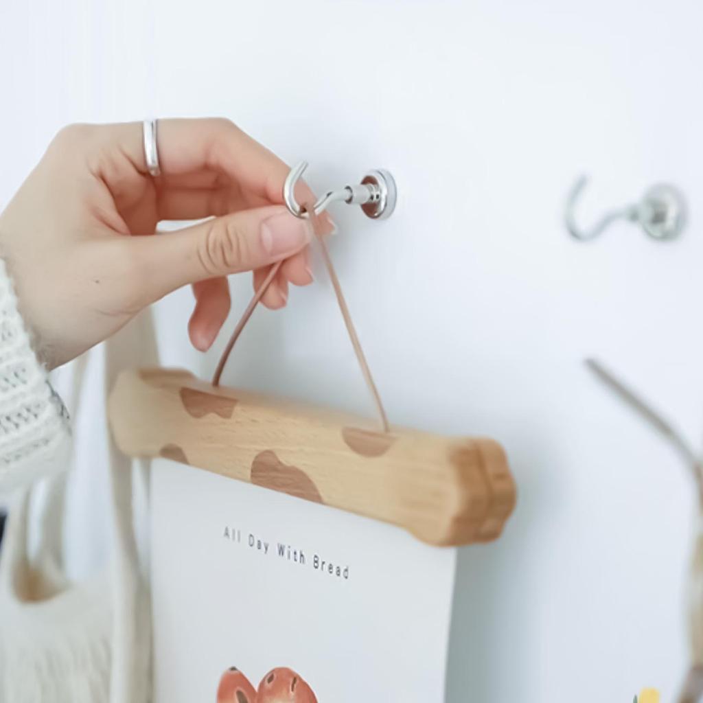 No-Trace, No-Drill Multifunctional Magnetic Hooks for Storage
