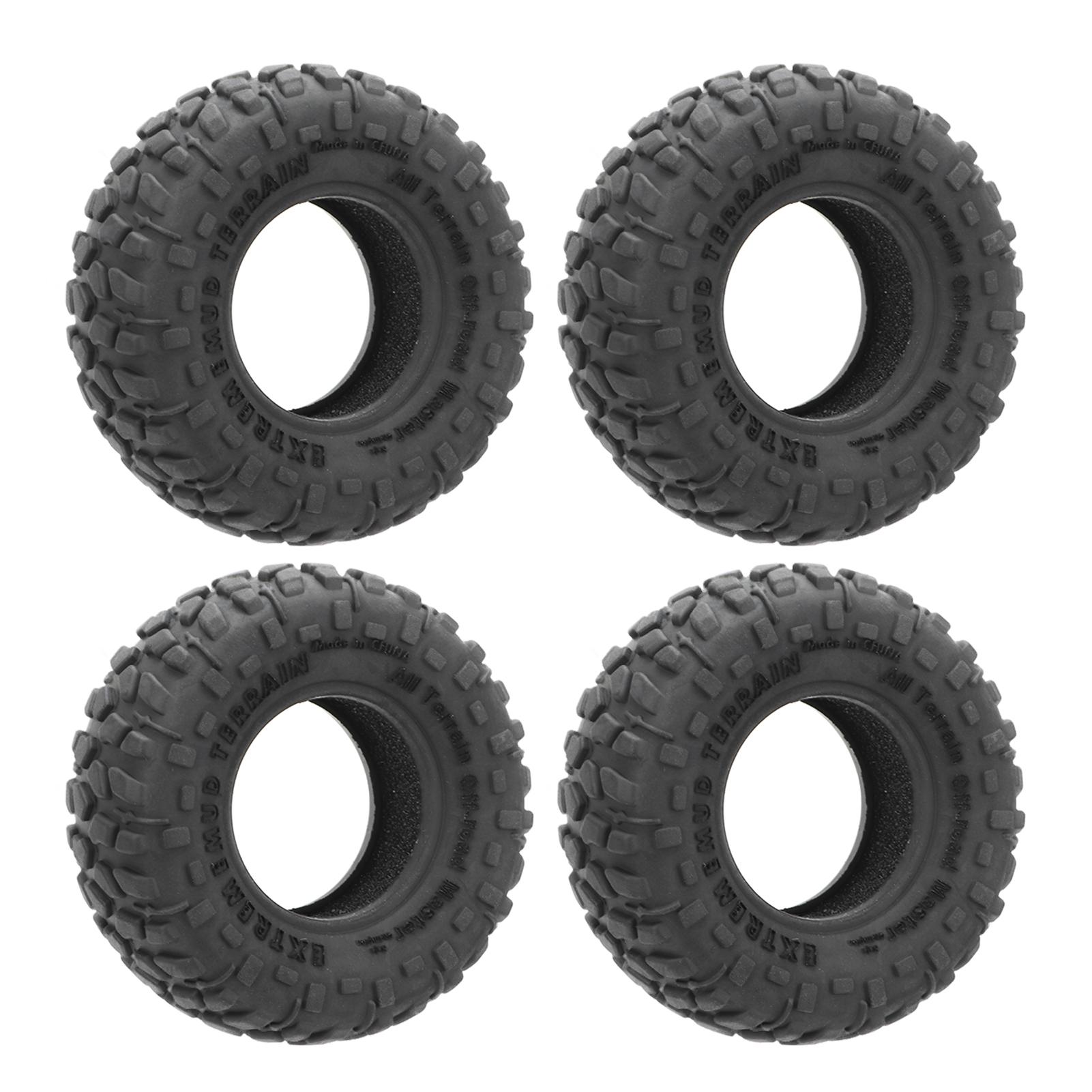 

4Pcs 1.0 Inch RC Tires Soft Rubber All Terrain Replacement RC Car Tyres for Axial SCX6 16 RC Car