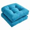 2 Pieces Tufted Seat Cushions Thick Soft Fill, Smooth Textile Finish, Contoured Cushions, for Patio