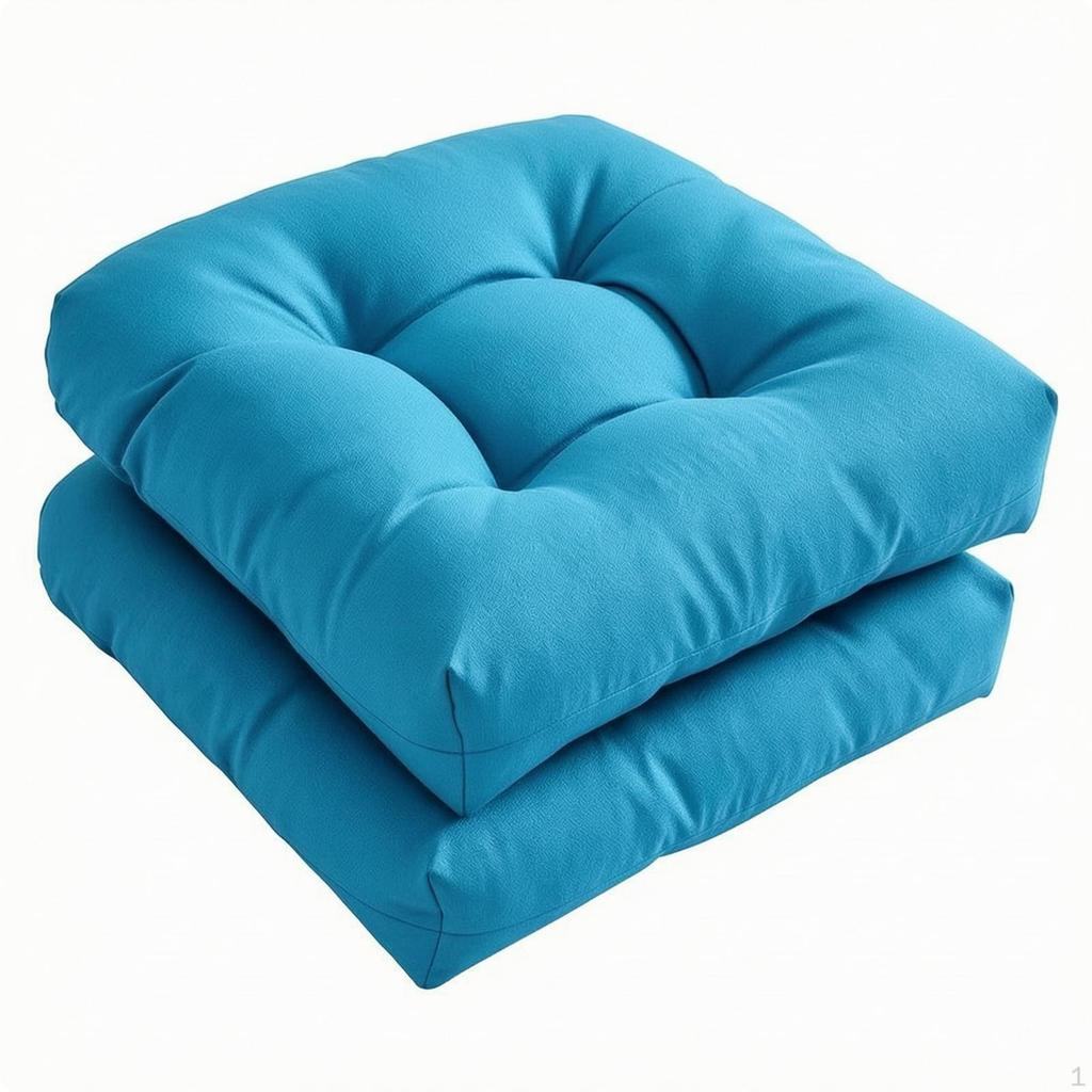 2 Pieces Tufted Seat Cushions Thick Soft Fill, Smooth Textile Finish, Contoured Cushions, for Patio