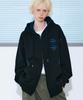 Gakkai Unions Four-Star Stripe Color Block Zip-Up Hoodie Black