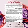 7-Keto DHEA 100 Mg - 120 Capsules (Vegetarian Capsules) Dietary Supplement - Carbohydrate Metabolism Support