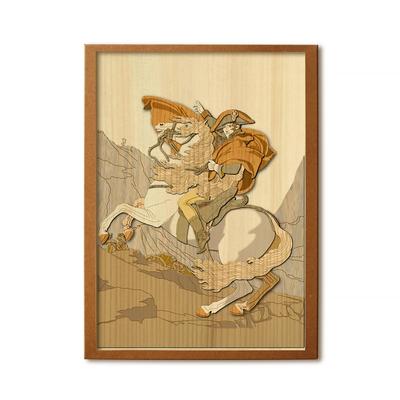 KINOWA "Napoleon Crossing the Alps" Woodcut Painting Original Handmade Kit Masterpiece France Made In Japan