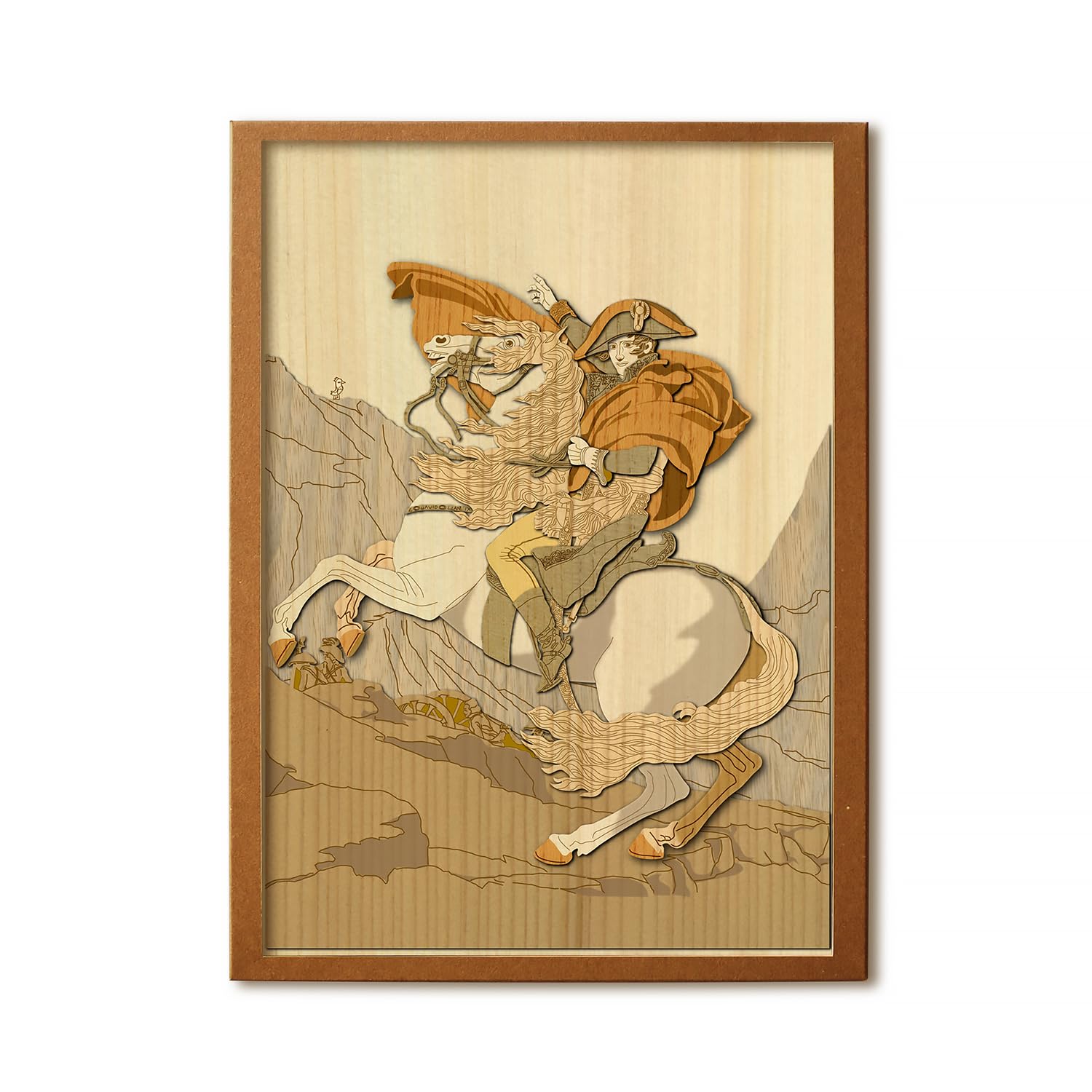 

KINOWA Napoleon Crossing the Alps Woodcut Painting Original Handmade Kit Masterpiece France Made in Japan