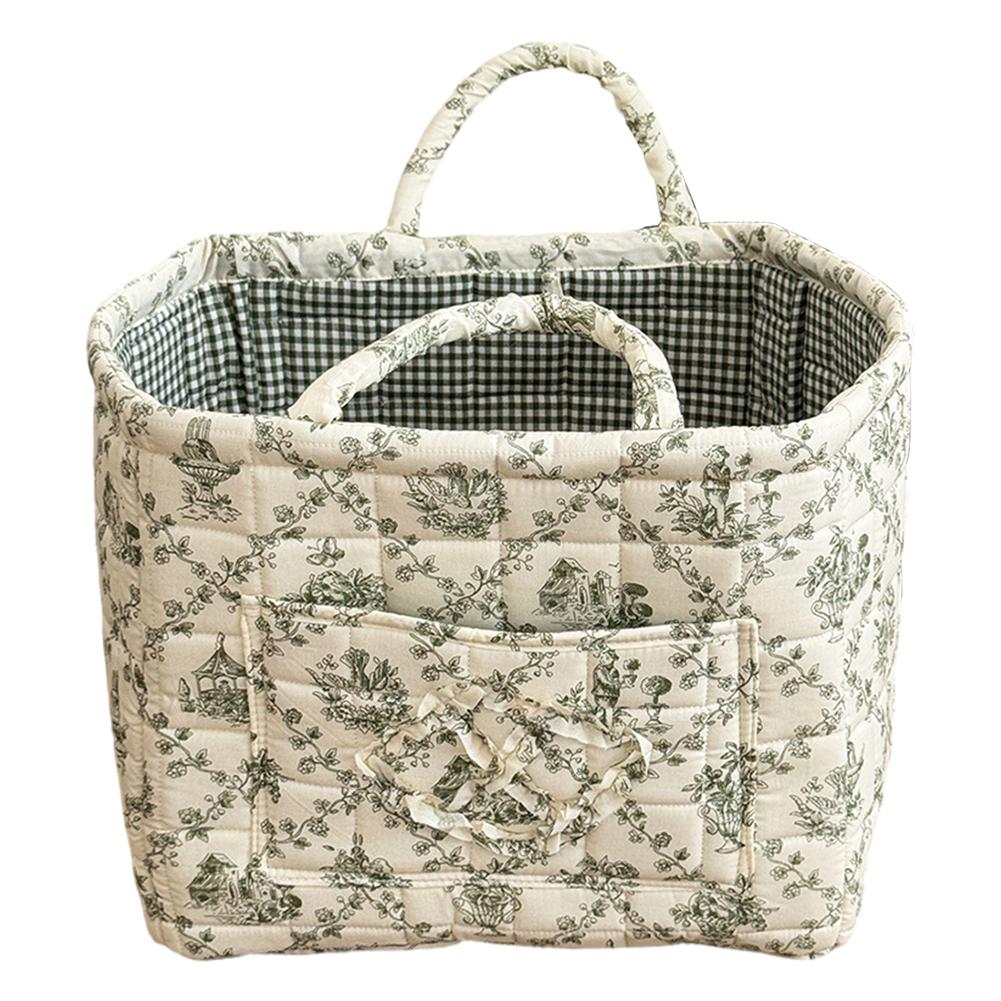 Fabric Debris Organizing Bag with Easy Carry Handles Sundries Storage Organizer for Shelves Closet Laundry Home Office Decor