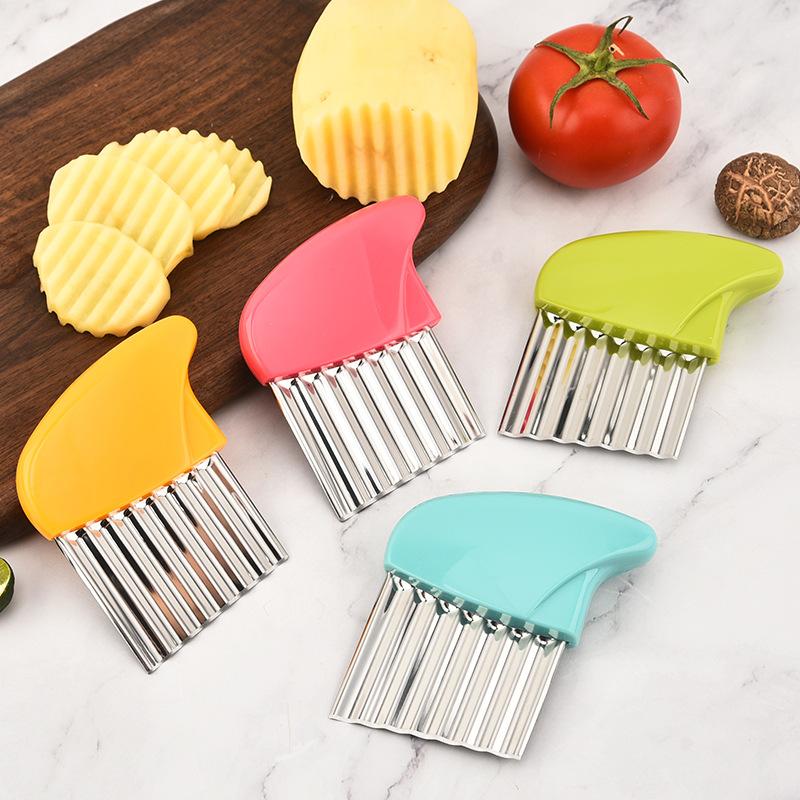 1/2Pcs Stainless Steel Wavy Potato Cutter Multifunctional Wave Vegetable Slicer for Fries Potato Strip Cutting Kitchen Gadget 3