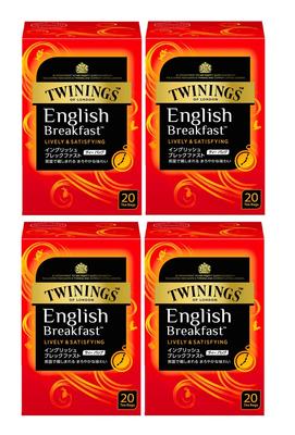Saquinhos de Chá Twinings English Breakfast, 20 Saquinhos x 4