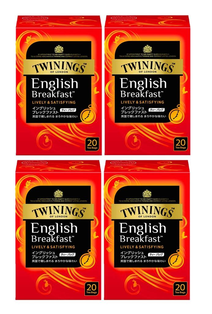 Twinings English Breakfast Tea Bags, 20 Tea Bags X 4