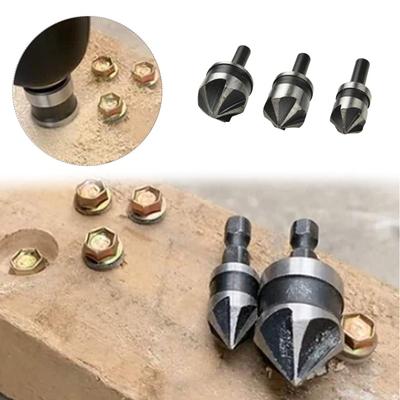 3Pcs 12/15/18mm Countersink Drill Bits High Strength Rust-proof Corrosion-Resistant Heat Treated High-carbon Steel