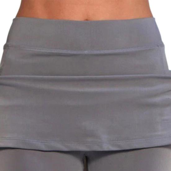 Pantalones cortos falda bolsillos de color sólido verano línea A pantalones cortos de entrenamiento de doble capa para fitness