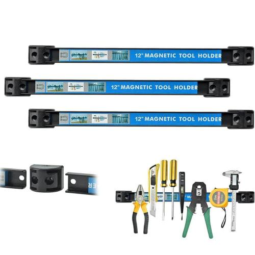 Strong Magnetic Tool Holder, Magnetic Tool Bar, Pack of 3, Wall-Mounted, Tool Holder, Organizer, Factory Use, Magnetic Adsorption