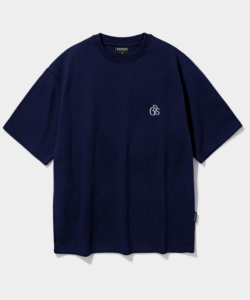 GRANDIOSITY High-Density Premium Double-Sided Oversized Short Sleeve T-Shirt (Navy)