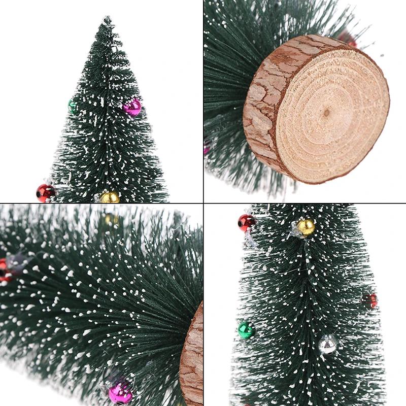 New Christmas Decorations Flocked Sticky Beads Mini Christmas Tree Christmas Desktop Ornaments Small Christmas Tree Ornaments