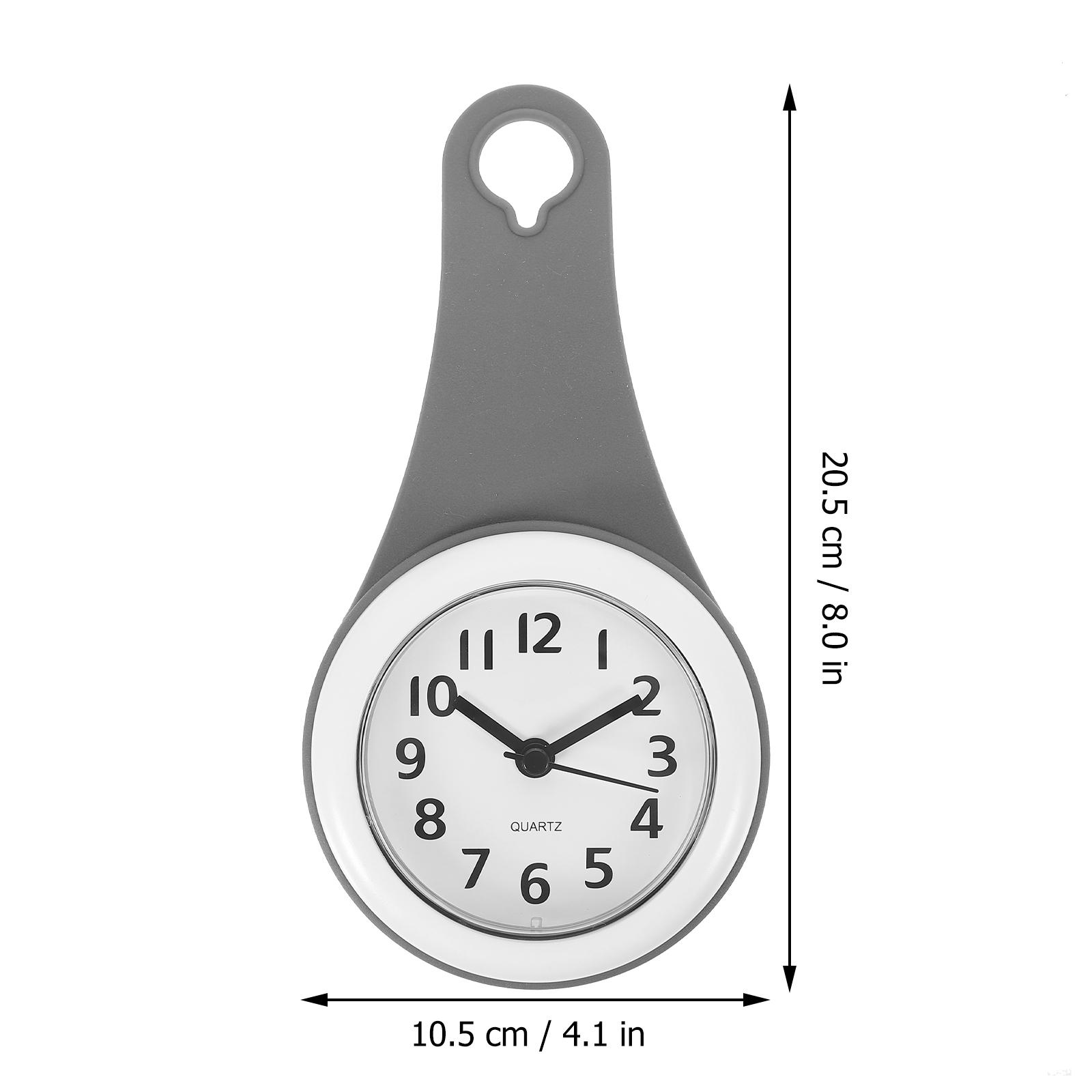 

1pc Waterproof Wall Clock For Bathroom Silent Modern Design With Suction Cup 12 Inch Mute Alarm Clock Shower Decorative Digital сірий