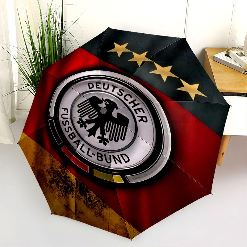 Muster des Deutschen Fußball-Bundes, automatischer Regenschirm, tragbares und faltbares Design, 8 Speichen, ein Weihnachts- oder Geburtstagsgeschenk.