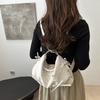 Fashionable Large Capacity Commute Crossbody Bag Elegant Tote Bag For Women 2024 Stylish With Pleated Design Available In White Black Green Silver