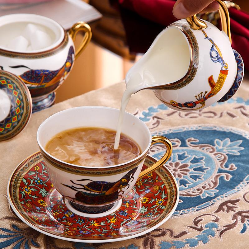 High-End Bone China Afternoon Tea Tea Set, Luxury Coffee Cup Set, Complete Set Of Aima Coffee Set