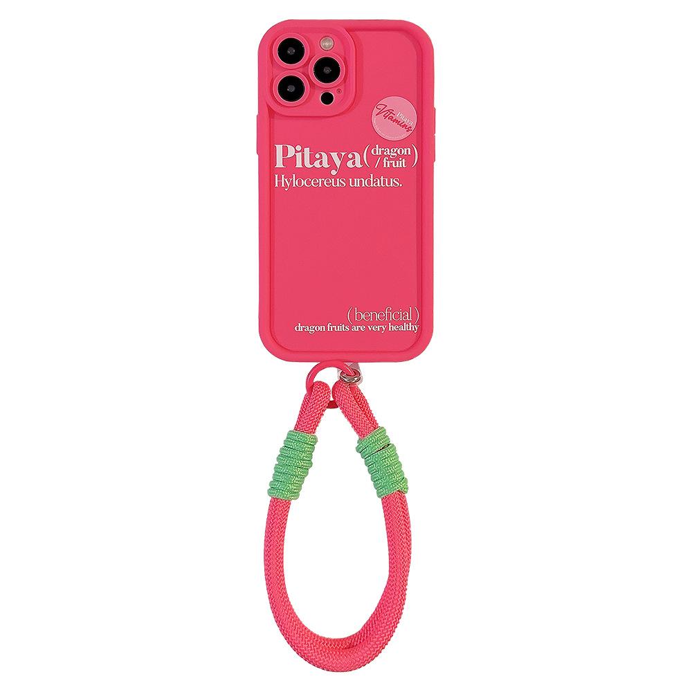 Hot Girls Red English Apple 17promax Mobile Case IPhone 15 Bracelet 11 Applicable 14 All Inclusive 16 Silicone