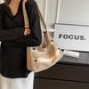 Women's canvas bag new simple solid color large capacity tote bag fashion casual commuter shoulder messenger bag women