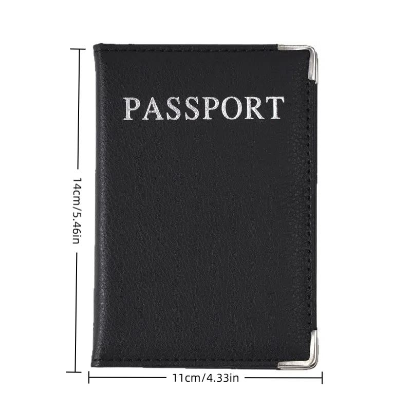 Passport Cover Pu Leather Travel Passport Holder Protector Case Organizer Ticket Document Business Credit Id Cards Wallet
