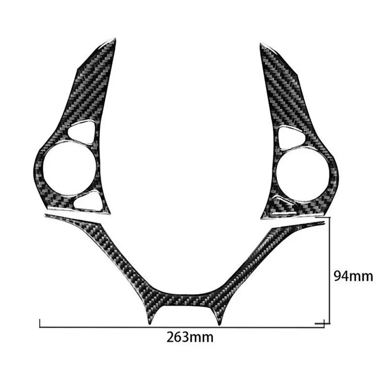 For Honda Civic 9th 2012 2013 2014 2015 3PCS Real Carbon Fiber Steering Wheel Trim Cover Car Styling Sticker Accessories Auto