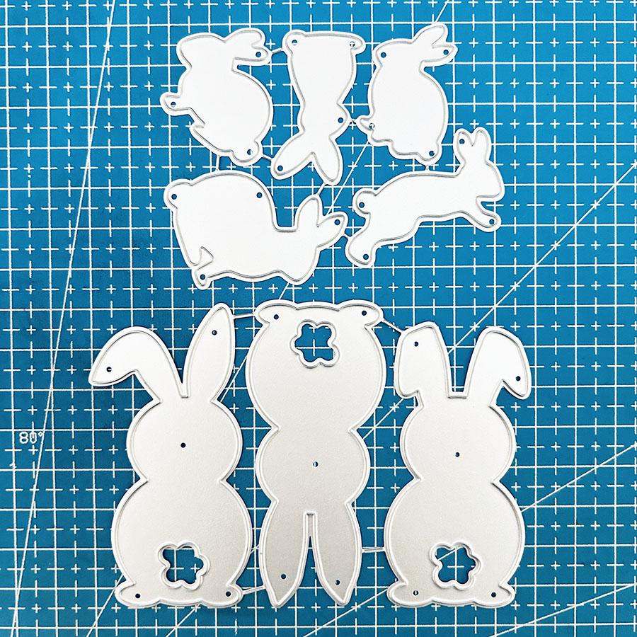 2pcs Easter Rabbits Metal Cutting Dies Scrapbooking Card Making Album Photo Craft