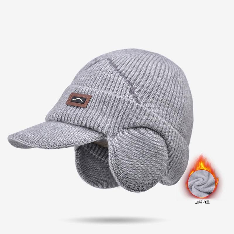 Winter Outdoor Cycling Ear Protection Headgear Fleece Thickened Cap Men's Cold and Warm Knitted Wool Hat