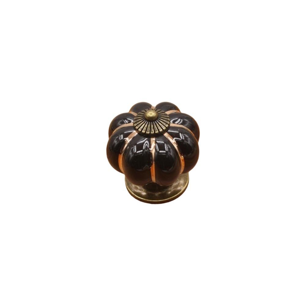 New Pumpkin Shape Cabinet Handles Single Hole Colorful Door Knobs Decorative Rustic Finish Drawer Pulls Drawer Hardware