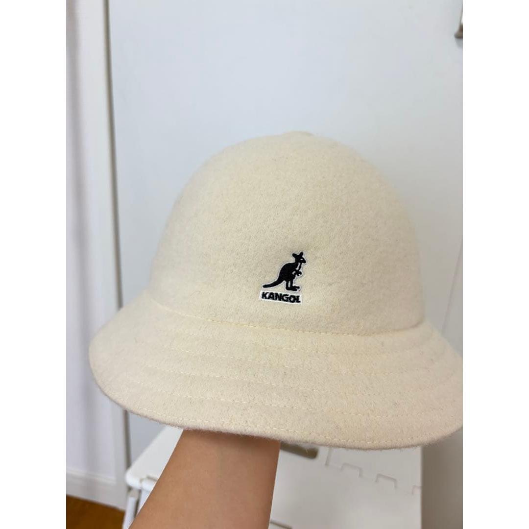 Used KANGOL Wool Bucket Hat Off White Size M