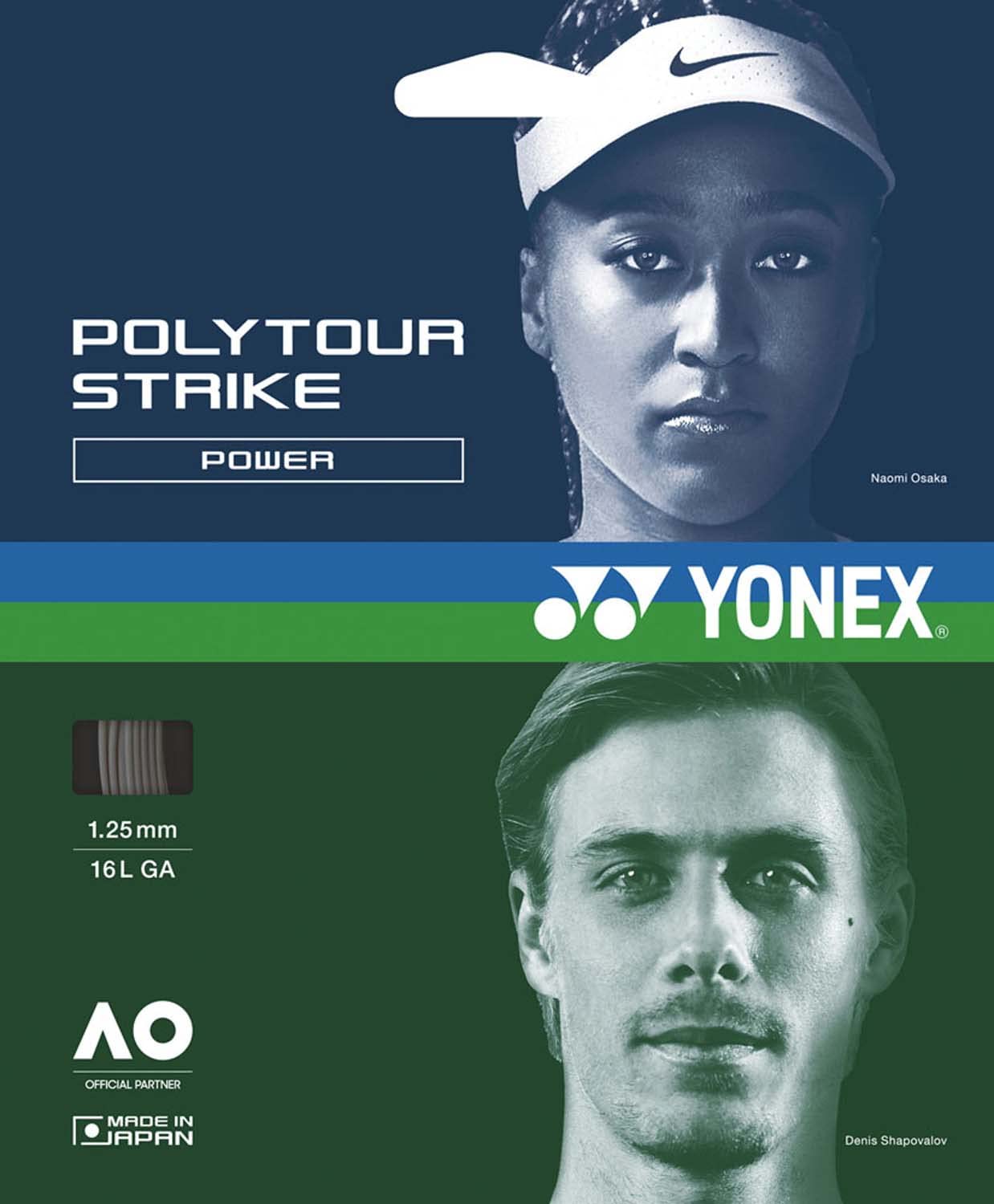 

YONEX Tennis Strings Poly Tour Strike 125 PTGST125 Iron Gray (1.25mm)