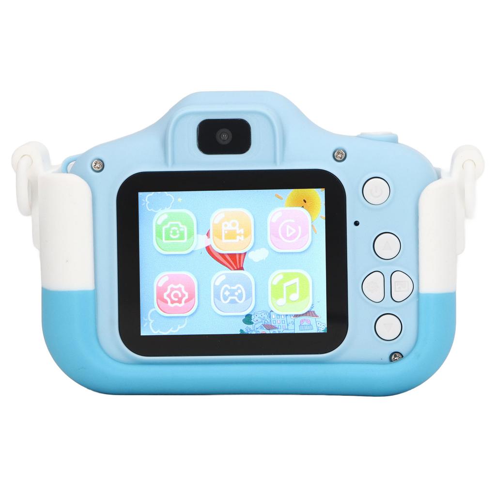 Kids Camera HD Video Dual Camera Built in Games Multi Mode Filter Blue Cute Cartoon Mini Digital