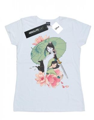 Womens/Ladies Mulan Magnolia Collage Cotton T-Shirt