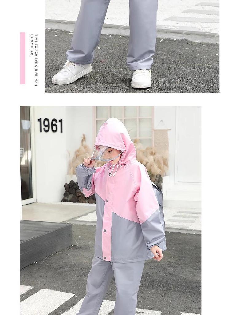 2023 Kids' Raincoat & Rain Pants Set - Boys & Girls Full Body Poncho for School