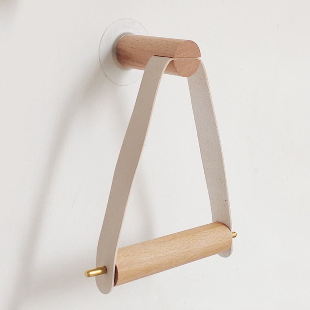 Wall Mounted Paper Towel Holders Rack Wooden Toilet Paper Holder Paper Roll Holder  Bathroom