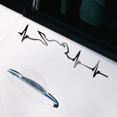Reflective Car Sticker Heart Electrocardiogram Vinyl Decal Personalized Auto Body Window Styling Decoration Sticker Accessories