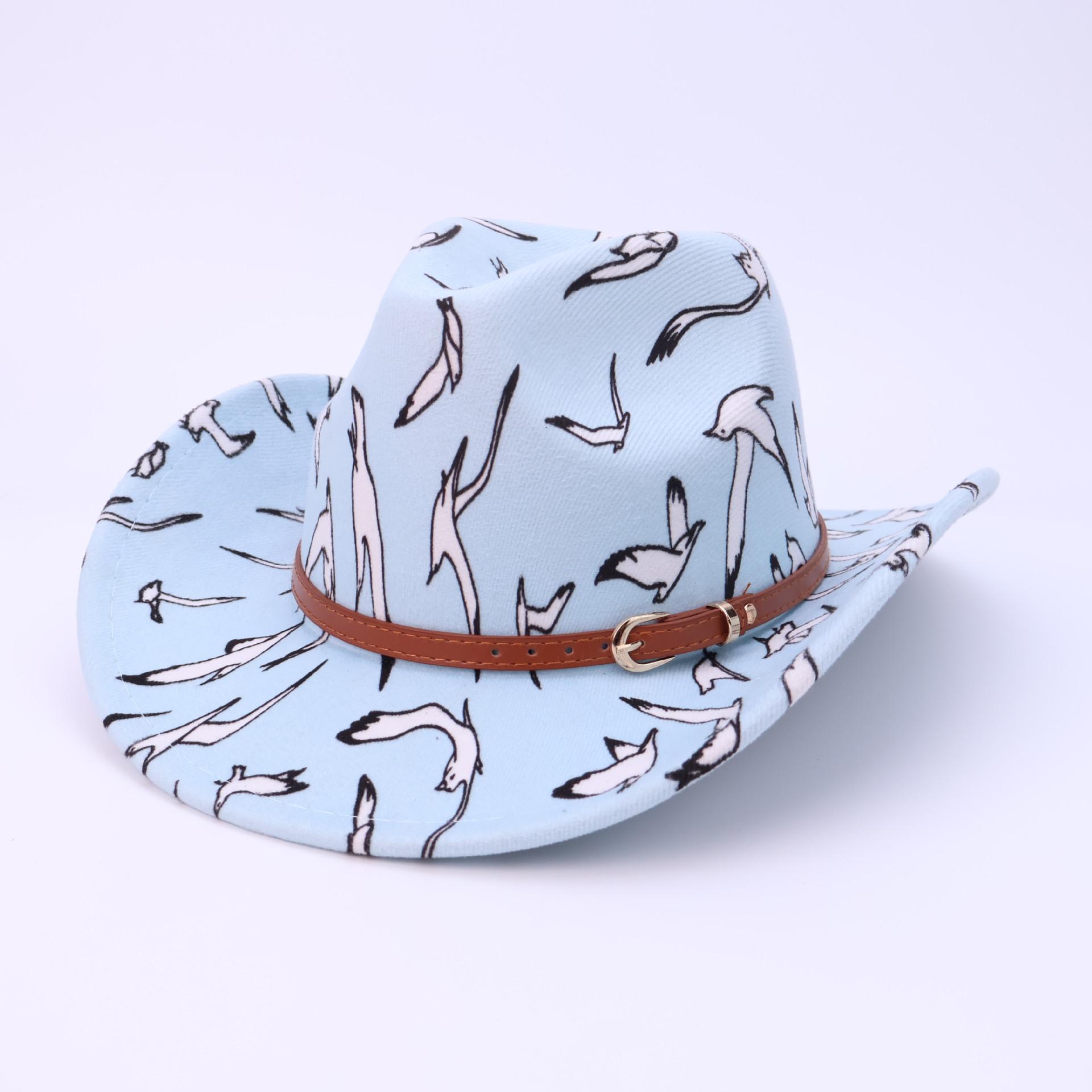 

Western Cowboy Hat Personalized Accessories Top Hat British Jazz Hat M（56-58cm） світло-синій колір
