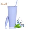 720ML Coffee Tumbler with Lid and Straw Double Wall Vacuum Travel Coffee Mug Wide Mouth Leakproof Reusable Water Cup