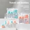 Set de Botellas Vacías Cosméticas de Viaje, Set de 8 Botellas, Sub-embotellado, Botella con Atomizador Caja para Crema con Bolsa de Almacenamiento