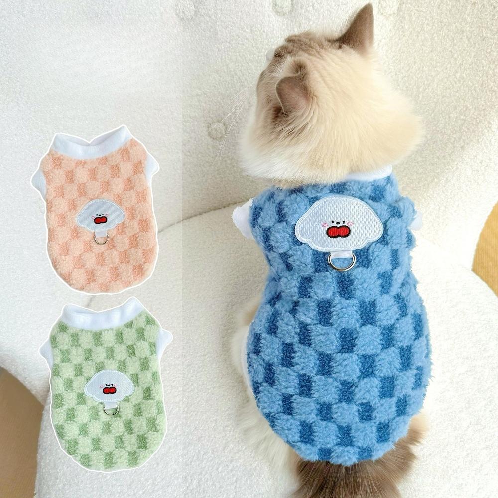 

Winter Fleece Pet Vest Warm Cold Weather Wear Solid Color Cats Dogs Apparel Soft Comfortable Outdoor Clothing for Puppy Small Medium Dog Cat XS синій