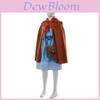 Stranger Things Cosplay Costume With Blue Floral Dress And Cape For Halloween And Anime Role Play