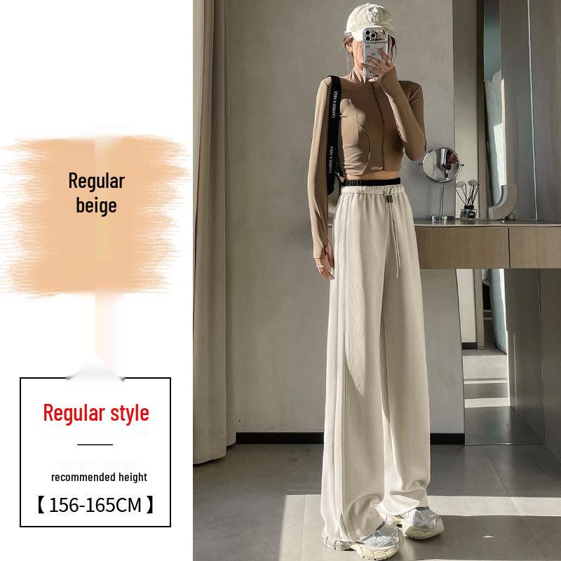Women s High Waist Slim Fit Wide Leg Straight Winter Pants L