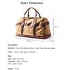 Waterproof Waxed Canvas Leather Men Travel Bag Hand Luggage Bag Carry On Large Tote Vintage Men Duffle Weekend Bag Big Overnight