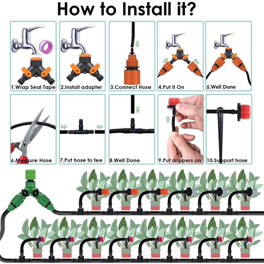 Automatic DIY Garden Irrigation & Cooling Kit - Flower Watering & Dust Removal System