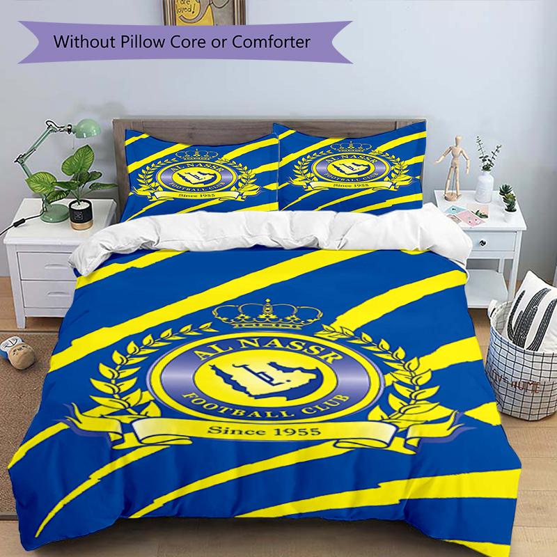 3pcs Football Team (27) Design Cover Set - HD Printed Bedding with 1 Cover and 2 Pillowcases - Perfect for Home and Dorm Decor