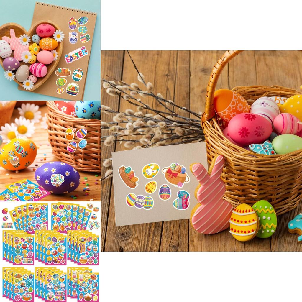 Cute Cartoon Easter Egg Diy Stickers For Kids Interactive Family Fun Pack Of 16