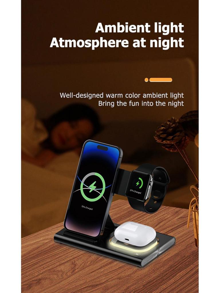 Top-Selling 3-in-1 Multifunctional Wireless Charger with Fast Charging Support