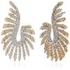 Estele Designer Gold Plated CZ Pendant Necklace Chain Earrings Set For Women