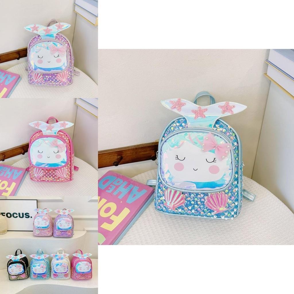 Kindergarten Girls Backpack With Mermaid Theme And Waterproof Polyester Interior