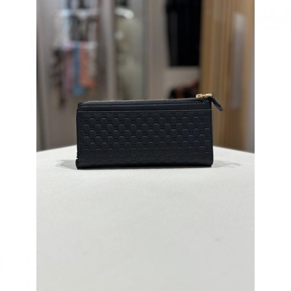 Daks Black Dd Logo Pattern Leather Slim 2 Fold Wallet Dcwa5f528bk